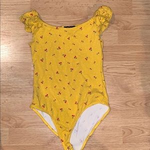 puffy shoulder cherry onesie